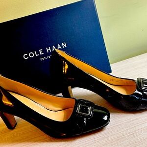Cole Haan black patent leather pumps